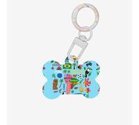 South America Map with Icons Printing Bone Shaped Dog Tag Pet Id Tags,Acrylic Dog Tags Cat Tags with Ring for Dog Cat,Pendant Crafts