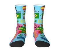 South America Map With Icons Unisex Socks for Men & Women, Soft Moisture-Wicking Fit with Trendy Design, Best Gift