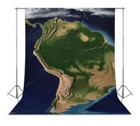 South America Satellite Image Backdrop Background for Photography High Density Polyester Fabric Background Banner Seamless Photo Booth Prop Backdrop 56"x98" for Birthday Party Decor Photoshoot Banner