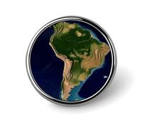 South America Satellite Image Badge Holder Exquisite Round Badge with Picture Pin DIY Button Badges Personalized Metal Button Pin Fashion Brooch Crafts Gifts Clothes Decorative Pins