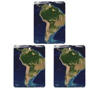 South America Satellite Image Car Air Freshener Hanging Incense Chips 3 Pack Automotive Scented Hanging Sheets Square for Car Home Auto Interior Decor