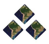 South America Satellite Image Car Air Freshener Hanging Incense Chips 3 Pack Automotive Scented Hanging Sheets Rhombus for Car Home Auto Interior Decor