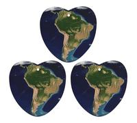 South America Satellite Image Car Air Freshener Hanging Incense Chips 3 Pack Automotive Scented Hanging Sheets Love form for Car Home Auto Interior Decor