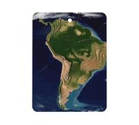 South America Satellite Image Car Air Freshener Hanging, Long Lasting Scented Car Aromatherapy Tablets, Square Fragrance Scented Cards for Vehicles, Bedroom, Wardrobe Gray-style