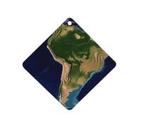 South America Satellite Image Car Air Freshener Hanging, Long Lasting Scented Car Aromatherapy Tablets, Rhombus Fragrance Scented Cards for Vehicles, Bedroom, Wardrobe White-style