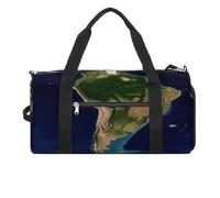 South America Satellite Image Gym Bag Lightweight ，Travel Duffle Bag with Shoe Compartment，Gym Bag for Women for Overnight, Weekend, Yoga, Gym, Business Trips, Sport And Hospital.
