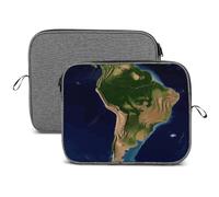 South America Satellite Image Laptop Sleeve Case Waterproof Shock Resistant Notebook Protective Bag Lightweight Carrying Case Compatible 14 Inch Laptop