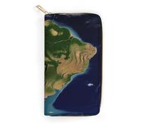 South America Satellite Image Leather Wallet, Bifold Stylish Wallets, Credit Card Holder for Passport Covers, Purse Passport Bag for Men Women