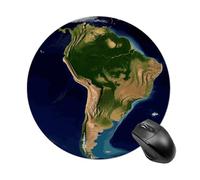 South America Satellite Image Mouse Pad for Computer, Round Gaming Mousepad with Non-Slip Rubber Base, Waterproof Mouse Mat for Laptop Office Home 7.8 X 7.8 Inch