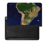 South America Satellite Image Passport Holder Passport Cover Protector Essentials with Credit Card Slots for Women Men