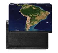 South America Satellite Image Passport Holder Passport Wallet Document Organizer Protector PU Leather Card Slot Travel Accessories