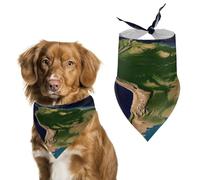 South America Satellite Image Pet Scarf Adjustable Pet Accessories Triangular Scarf Washable Floral Print Puppy Bib Bandana Stylish Comfortable Cat Scarves for Holiday Scarfs