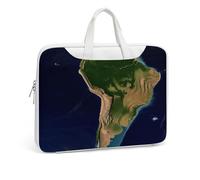 South America Satellite Image Printed Leather Shoulder Messenger Bag Briefcase for Men Women Travel Business Office Hangbag Laptop Pack Crossbody