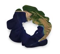 South America Satellite Image Satin Scrunchies Fluffy Hair Ties Soft Jumbo Scrunchy Large Thick Elastic Hair Bands Cute Satin Hair Scrunchies Ideal Gift for Women Hair Accessories Decor
