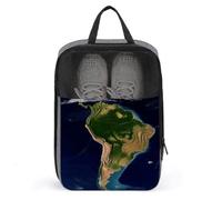 South America Satellite Image Shoe Bags Foldable Breathable Portable Shoe Puches Organizer Stylish Expandable Packing Travel Shoes Bags for Sneakers Gym Luggage Closet