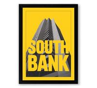 South Bank Modern Mid-Century Framed Wall Art Print A2 (59.4×42cm) Black, Wall Decor for Living Room, Bedroom, Office & Home, Ready to Hang, Art Gift