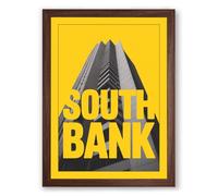 South Bank Modern Mid-Century Framed Wall Art Print A3 (42×29.7cm) Walnut, Wall Decor for Living Room, Bedroom, Office & Home, Ready to Hang, Art Gift