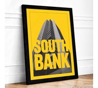 South Bank Modern Mid-Century Framed Wall Art Print A4 (29.7×21cm) Black, Wall Decor for Living Room, Bedroom, Office & Home, Ready to Hang, Art Gift