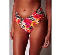 South Beach Animal Print Floral High Leg Bikini Bottoms Multi