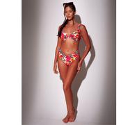 South Beach Animal Print Floral Wired Bikini Top Multi