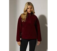 South Beach Women's Borg Quarter Zip Jacket in Burgundy | Size: Medium South Beach Burgundy M
