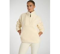 South Beach Women's Borg Quarter Zip Jacket in Cream | Size: Large South Beach Cream L