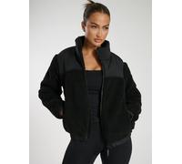 South Beach Borg Zip Up Padded Jacket In Black Black XXL