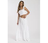 South Beach Broderie Tie Shoulder Top In White White 14