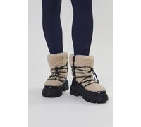 South Beach Faux Fur Chunky Lace Up Boot In Black Black 3