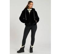 South Beach Faux Fur Hooded Jacket In Black Black 12