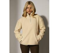 South Beach Fleece Back Borg 1/4 Zip Jumper In Cream Cream S