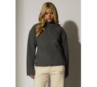 South Beach Fleece Back Borg 1/4 Zip Jumper In Grey Grey S