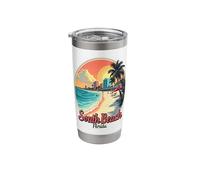 South Beach Florida Scenic Beach View Sunset Stainless Steel Insulated Tumbler