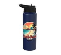 South Beach Florida Scenic Beach View Sunset Stainless Steel Insulated Water Bottle