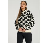 South Beach Funnel Neck Star Knit Jumper In Black Black 12