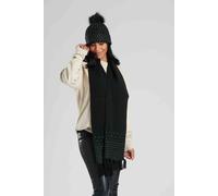 South Beach Gem Embellished Scarf And Hat Set In Black Black One Size