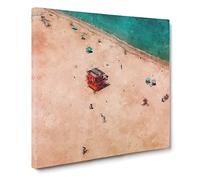 South Beach in Miami Canvas Print | Gallery Wrapped 30mm Frame Wall Art | 14x14 inches | Ready to Hang | Modern Seascape Picture | Living Room Bedroom Lounge Office
