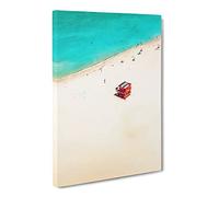 South Beach In Miami Canvas Print | Gallery Wrapped 30mm Frame Wall Art | 24x16 inches | Ready to Hang | Coastal Seascape Picture | Living Room Bedroom Lounge Office