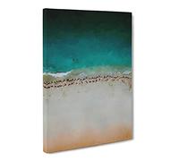 South Beach In Miami Florida Canvas Print | Gallery Wrapped 30mm Frame Wall Art | 20x14 inches | Ready to Hang | Abstract Seascape Picture | Living Room Bedroom Lounge Office