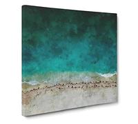 South Beach in Miami Florida Canvas Print | Gallery Wrapped 30mm Frame Wall Art | 20x20 inches | Ready to Hang | Abstract Seascape Picture | Living Room Bedroom Lounge Office