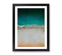 South Beach In Miami Florida In Abstract Modern Framed Print | A4 Black Framed Wall Art | Ready to Hang | Abstract Beach Picture | Living Room Bedroom Lounge Office