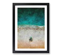 South Beach in Miami Florida Painting Framed Print | A2 Black Framed Wall Art | Ready to Hang | Modern Beach Picture | Living Room Bedroom Lounge Office