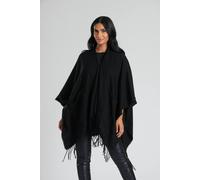 South Beach Women's Knitted Fringe Wrap in Black South Beach Black One Size