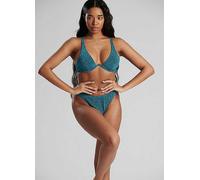South Beach Metallic Monowire Apex Bikini Top & Bikini Brief Set Metallic
