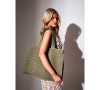 South Beach Straw Tote Bag Khaki