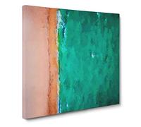South Beach View in Miami Florida Canvas Print | Gallery Wrapped 30mm Frame Wall Art | 14x14 inches | Ready to Hang | Abstract Seascape Picture | Living Room Bedroom Lounge Office