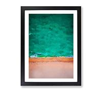 South Beach View In Miami Florida In Abstract Modern Framed Print | A4 Black Framed Wall Art | Ready to Hang | Abstract Beach Picture | Living Room Bedroom Lounge Office