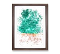 South Beach View In Miami Florida Watercolour Modern Framed Print | A3 Walnut Framed Wall Art | Ready to Hang | Modern Beach Picture | Living Room Bedroom Lounge Office