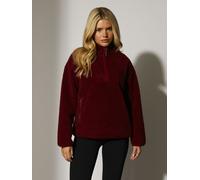 South Beach Women's Borg Quarter Zip Jacket in Burgundy | Size: Small South Beach Burgundy S