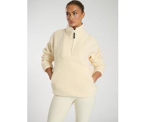 South Beach Women's Borg Quarter Zip Jacket in Cream | Size: 2XL South Beach Cream 2XL